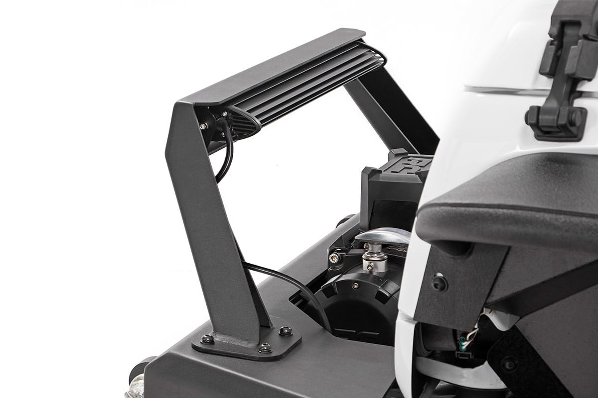 Jeep Wrangler Front Bumper - Rough Country - Stubby LED + Hoop - Black - '07-'10